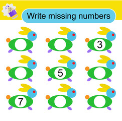 Math activity for children. Activity page for preschoolers. Cartoon harel.