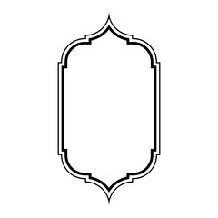 Islamic Vertical Frame Design double lines Outline Linear Black Stroke silhouettes Design pictogram symbol visual illustration