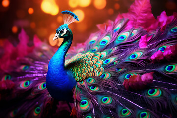 Beautiful peacock colorful