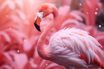 Naklejka premium Beautiful pink Flamingo