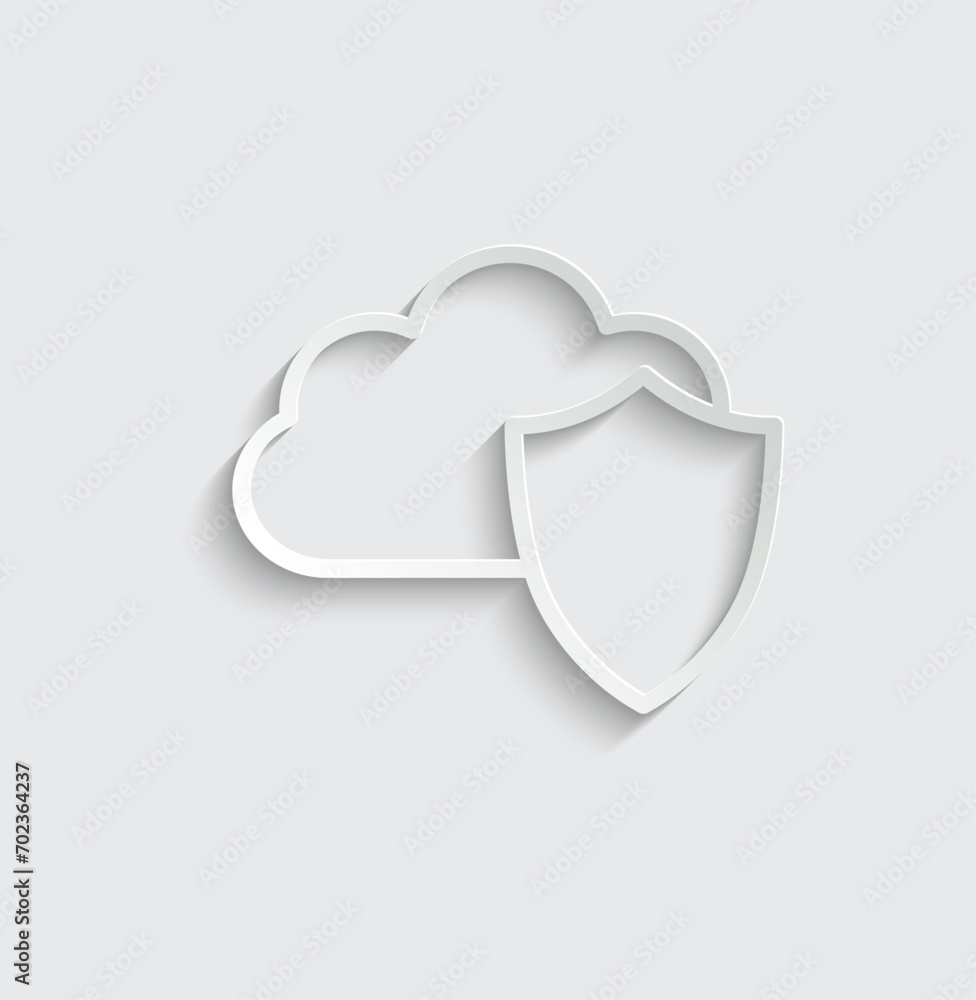 Poster virtual web cloud icon vector mobile app icon
