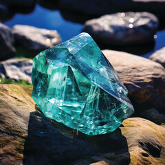 A shot of the turquoise diamond. Created ai generated