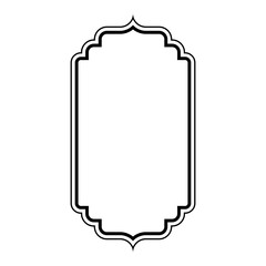 Islamic Vertical Frame Design double lines Outline Linear Black Stroke silhouettes Design pictogram symbol visual illustration