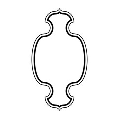 Islamic Vertical Frame Design double lines Outline Linear Black Stroke silhouettes Design pictogram symbol visual illustration