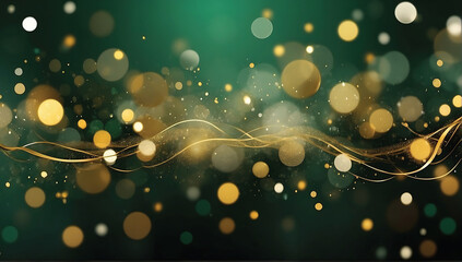 Abstract golden glitter bokeh background. Christmas and New Year ideas.