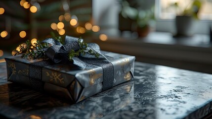 Gray Gift Box Decorated Bow, Background HD, Illustrations