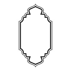 Islamic Vertical Frame Design double lines Outline Linear Black Stroke silhouettes Design pictogram symbol visual illustration