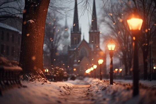 Snow-Covered Churches - Generative AI
