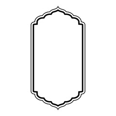 Islamic Vertical Frame Design double lines Outline Linear Black Stroke silhouettes Design pictogram symbol visual illustration