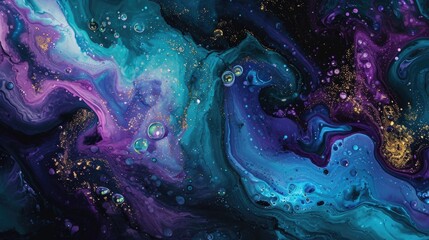 Abstract background blurring and mixing of paint