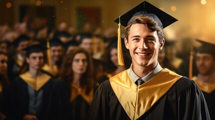 Obraz premium The happiness of students at a graduation ceremony in college