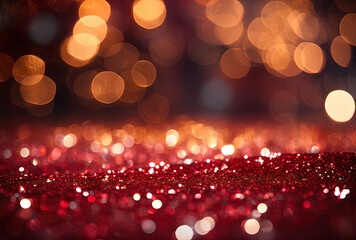 Red Glitter Bokeh Vintage Lights Christmas or Valentine Background HD wallpaper 1920x1080