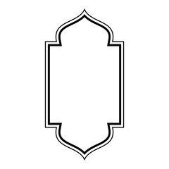 Islamic Vertical Frame Design double lines Outline Linear Black Stroke silhouettes Design pictogram symbol visual illustration