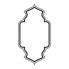 Islamic Vertical Frame Design double lines Outline Linear Black Stroke silhouettes Design pictogram symbol visual illustration