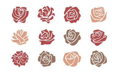 Abstract rose flowers vector clipart. Spring illustration.