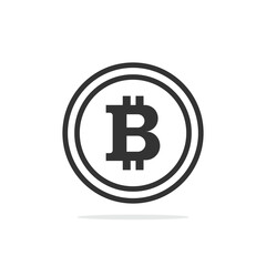 Cryptocurrency bitcoin golden coin vector illustration