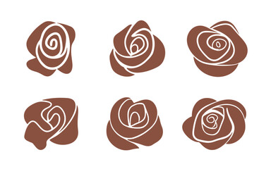 Abstract rose flowers vector clipart. Spring illustration.