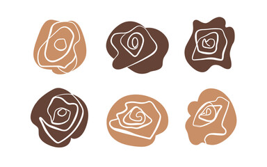 Abstract rose flowers vector clipart. Spring illustration.