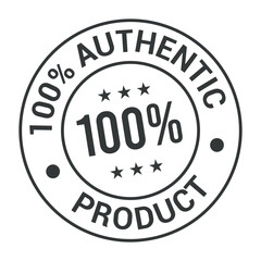 Fototapeta na wymiar Authentic Product vector badge, logo and image. 100% Authentic Product badge