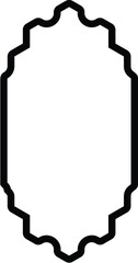 Islamic Vertical Frame Design Bold Line Outline Linear Black Stroke silhouettes Design pictogram symbol visual illustration
