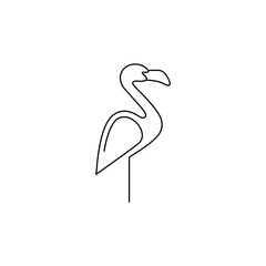 flamingo beautiful bird exotic line logo design graphic vector