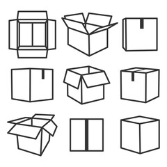 Set of cardboard boxes for shipping