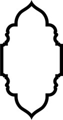 Islamic Vertical Frame Design Bold Line Outline Linear Black Stroke silhouettes Design pictogram symbol visual illustration