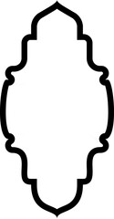 Islamic Vertical Frame Design Bold Line Outline Linear Black Stroke silhouettes Design pictogram symbol visual illustration