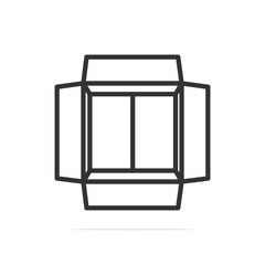 Cardboard Boxes Top View vector illustration. Business and cargo object icon concept. Delivery cargo open boxes vector design with shadow. Empty open and cardboard box icon design.