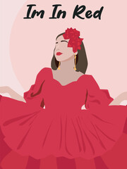 Portrait of a beautiful woman. Bright vector illustration in flat style.