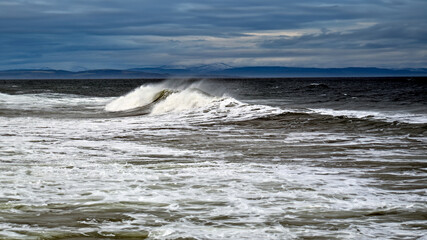 Fototapeta premium A Stormy Seascape on the Moray Firth, Scotland