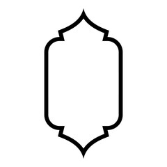 Islamic Vertical Frame Design Bold Line Outline Linear Black Stroke silhouettes Design pictogram symbol visual illustration