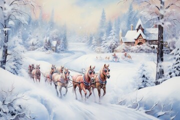 Sleigh Rides in Snow - Generative AI