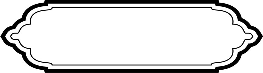 Obraz premium Islamic Label and Name Frame double lines Outline Linear Black Stroke silhouettes Design pictogram symbol visual illustration