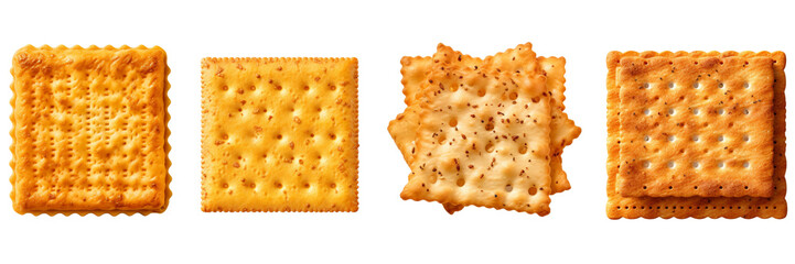 Set of snacks food top view on transparent background