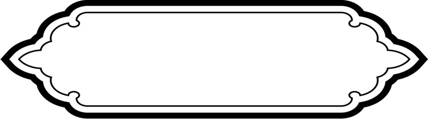Obraz premium Islamic Label and Name Frame double lines Outline Linear Black Stroke silhouettes Design pictogram symbol visual illustration