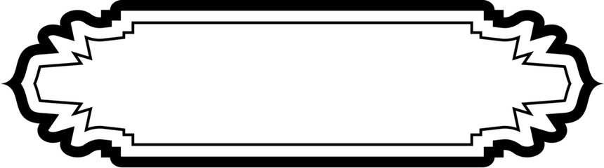 Islamic Label and Name Frame double lines Outline Linear Black Stroke silhouettes Design pictogram symbol visual illustration