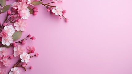 Obraz na płótnie Canvas Happy Women's Day, March 8th with flowers, on a pink background.