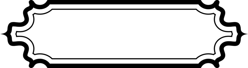 Obraz premium Islamic Label and Name Frame double lines Outline Linear Black Stroke silhouettes Design pictogram symbol visual illustration