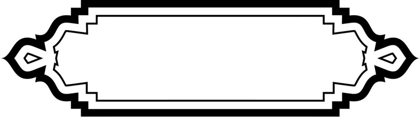 Obraz premium Islamic Label and Name Frame double lines Outline Linear Black Stroke silhouettes Design pictogram symbol visual illustration
