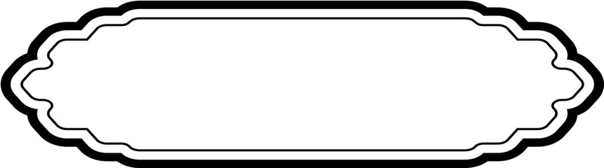 Islamic Label and Name Frame double lines Outline Linear Black Stroke silhouettes Design pictogram symbol visual illustration