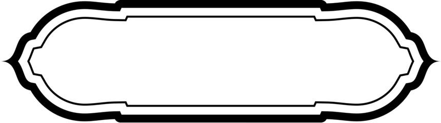 Obraz premium Islamic Label and Name Frame double lines Outline Linear Black Stroke silhouettes Design pictogram symbol visual illustration