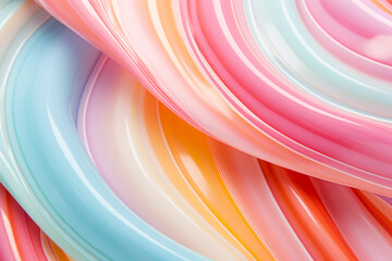 Close up of pastel colored candy swirl pattern