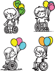 Physically Challengechildren with balloons