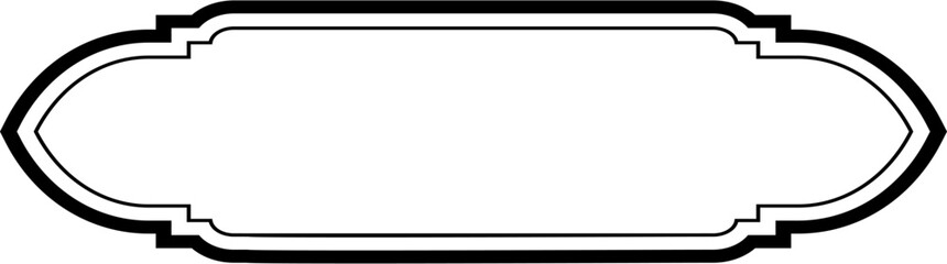 Obraz premium Islamic Label and Name Frame double lines Outline Linear Black Stroke silhouettes Design pictogram symbol visual illustration