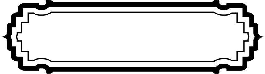 Obraz premium Islamic Label and Name Frame double lines Outline Linear Black Stroke silhouettes Design pictogram symbol visual illustration