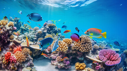 Fish swim in the Red Sea colorful fish