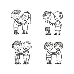 cartoon hand line drawning