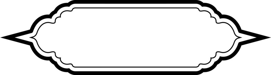 Islamic Label and Name Frame double lines Outline Linear Black Stroke silhouettes Design pictogram symbol visual illustration