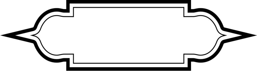 Islamic Label and Name Frame double lines Outline Linear Black Stroke silhouettes Design pictogram symbol visual illustration